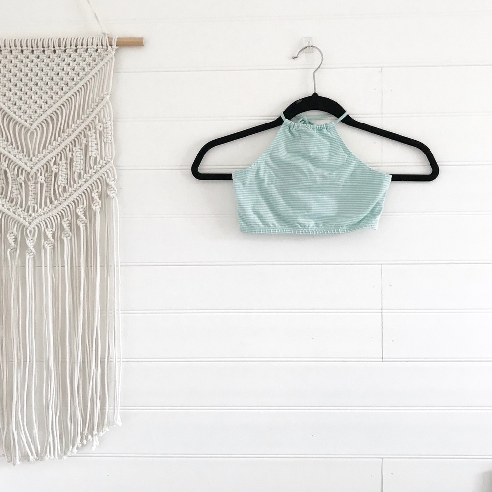 Out From Under Striped Halter Crop Top